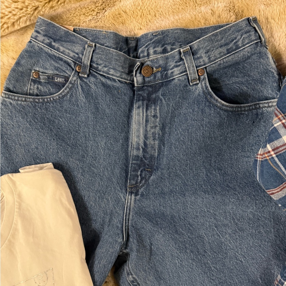 NWT Lee Original Jeans Vintage Size 12 L ~Large Levi’s T-Shirt~Med Flannel Shirt - Picture 12 of 16
